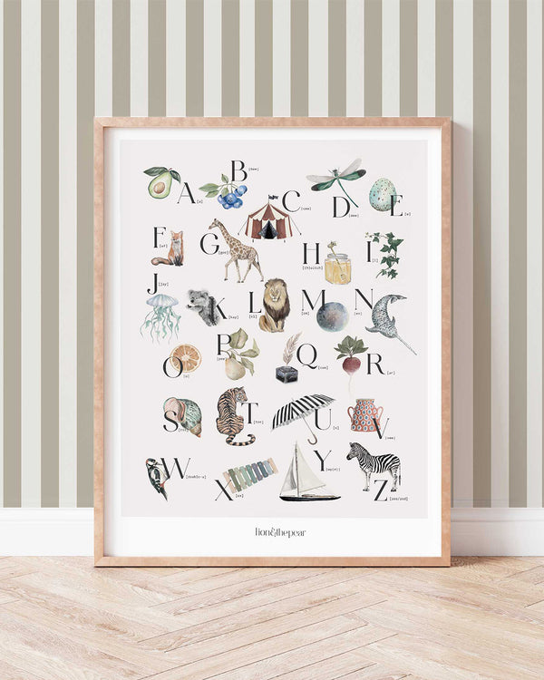 The Alphabet Print - Lion & The Pear