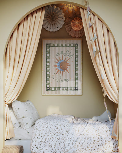 Alternative framing setup highlighting the classic font design of the La Soleil and La Lune print