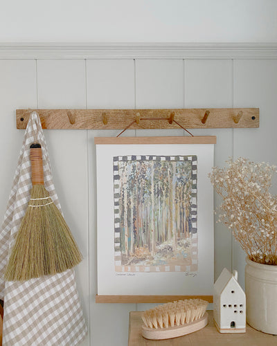 Alternative layout preview of the detailed hand drawn Lineover Wood landscape artwork