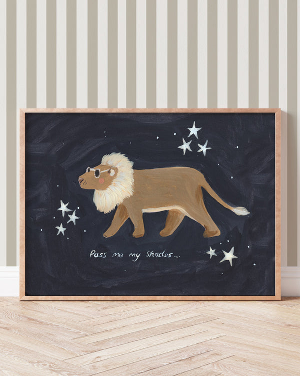 Pass Me My Shades Lion Art Print - Lion & The Pear