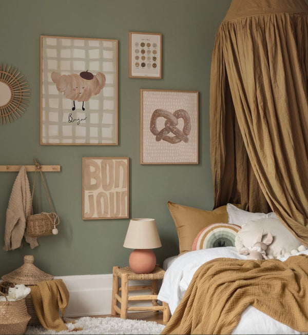 Alternative framing view of the whimsical Can You Knot pretzel graphic print design